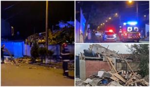Explozie puternică în Constanța. O casă a fost distrusă complet, iar proprietarul a ajuns la spital cu arsuri