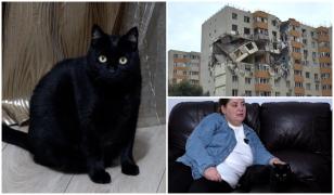 Sheba, pisica salvată după ce a supravieţuit 4 luni printre ruinele blocului din Rahova. 