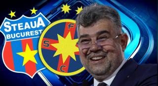 Premierul Marcel Ciolacu nu s-a ascuns: „Dacă zic Steaua, care e numai una, îmi iau fluierături. Eu țin cu FCSB-Steaua, cu performanța. Sunt stelist de când m-am născut!”