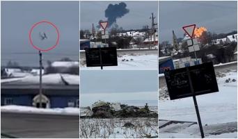 Avion Il-76 prăbușit în Rusia. Moscova acuză Kievul că l-a doborât cu rachete Patriot sau IRIS-T. 65 de militari ucraineni care urmau să fie eliberați au murit