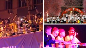 FCSB a luat titlul după 9 ani. Jucătorii au sărbătorit alături de fani, pe străzile Capitalei, apoi au mers într-un club de lux