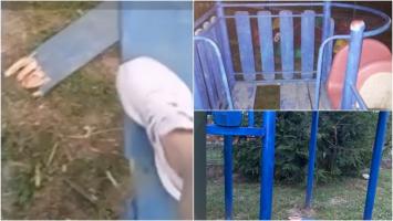 Fetiță de 5 ani, rănită într-un loc de joacă din Timiș. Copila a picat în gol, fără să vădă că lipseşte una dintre stinghii