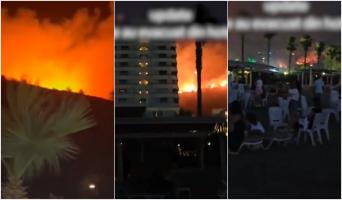 Români prinşi în infernul de foc din Turcia. Un incendiu puternic pârjoleşte staţiunea Kuşadasi: "Ne-au evacuat, suntem pe plajă"