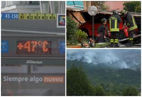Vremea în Europa, la extreme. Italia, lovită de furtuni, în timp ce Spania se topeşte la peste 40 de grade. Grecia şi Slovenia, mistuite de incendiile de vegetaţie