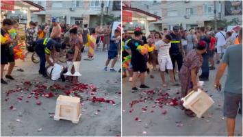 Vânzător de flori de pe litoral, imobilizat de jandarmi după ce a refuzat să se legitimeze și a făcut scandal: "Nu le convine?"