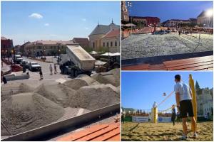 Piaţa Unirii din Oradea va fi transformată într-un uriaş teren de volei. Pe nisipul fin vor juca echipe de elită din toată lumea
