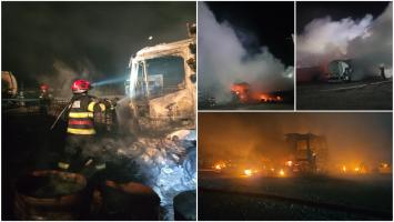 Incendiu în 2 Mai. Cisterne fără încărcătură, cuprinse de flăcări într-o parcare. A fost emis mesaj RO-Alert