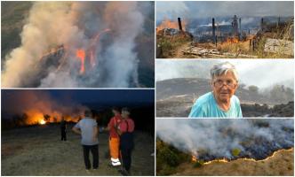 "A ars tot! Cimitirul, tot". Incendiile fac ravagii în Mehedinţi. Oamenii se pun în calea flăcărilor chiar şi cu mâinile goale