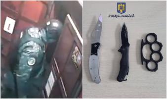 Tânăr de 19 ani, prins cu un arsenal de arme albe într-un club din Ţicleni, în Gorj