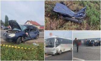 O mamă cu doi copii mici în mașină. accident înfiorător pe Drumul Morții E85, în Suceava. Inima tinerei s-a oprit, după impactul devastator