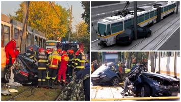 ANIMAŢIE. Cum s-a produs accidentul de tramvai în care a murit angajatul SPP. Martorii, terifiați: "Vagonul l-a făcut praf!"