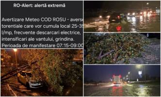 Cod roşu de ploi torenţiale în mai multe localităţi din Constanţa. A fost emis mesaj RO-Alert