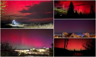 Aurora boreală a colorat din nou cerul României. S-a văzut în aproape toată ţara, inclusiv în Bucureşti