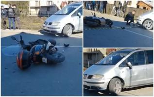 Accident grav într-o comună din Maramureş, între un autoturism şi un scuter. Niciunul dintre conducători nu avea permis