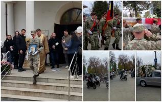 Andrei, tânărul din Galaţi călcat din greşeală de iubita lui, condus pe ultimul drum de zeci de motociclişti. A fost înmormântat cu onoruri militare