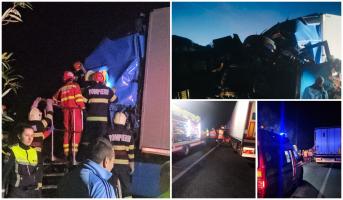 Impact fatal în Caraş-Severin. Doi şoferi de TIR au murit, captivi în cabinele lor, după ce unul dintre ei a pierdut controlul volanului într-o curbă