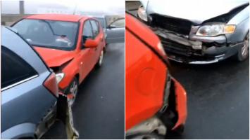 Cum s-a produs accidentul cu 15 mașini din Alba Iulia. De vină nu ar fi doar condițiile meteo: "Nu era dat cu nimic"