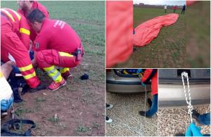 Bărbat rănit grav în Brașov, după ce a încercat să se înalțe cu parapanta, legat cu o frânghie de maşină. A căzut de la 7 metri