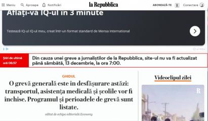 Jurnaliștii La Repubblica, în grevă. Cotidianul, cumpărat de cel mai mare grup media din Grecia