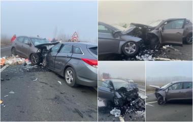 Un şofer a murit pe loc, după ce s-a izbit frontal de o altă maşină, în Hunedoara