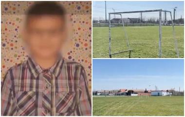 Filmul accidentului din Timiş. Lucas, strivit de o poartă de fotbal de 100 kg sub privirile tatălui