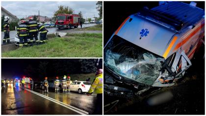 Prăpăd pe şosele din cauza ploii. 4 accidente după ce şoferii au pierdut controlul volanului: o femeie a murit