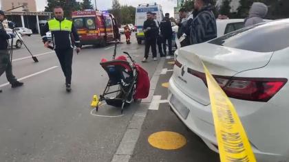 Momentul accidentului din Capitală: o mamă e spulberată pe trecere, când îşi plimba fetiţa cu căruciorul