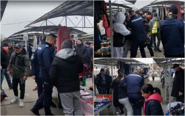 Jandarmi atacaţi de vânzători, în timp ce făceau o razie într-o piaţă din Timişoara