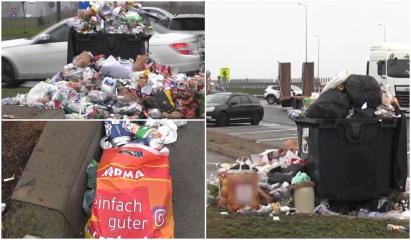 Românii care se întorc în ţară au transformat parcările de la graniţă în gropi de gunoi