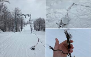 Incident cu repeţitie la cablul instalaţiei de teleschi din Semenic. "Nu &icirc;nţelegem de ce doar pe p&acirc;rtia aceea"