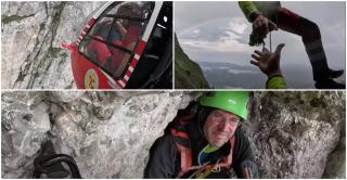 Imagini spectaculoase din Bucegi. 2 turiști germani, recuperați după o intervenție &icirc;n premieră pentru Rom&acirc;nia
