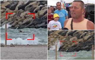 "Să nu fie vreun rechin ceva!" Turiștii din Costinești, scenarii demne de filme la vederea dronei