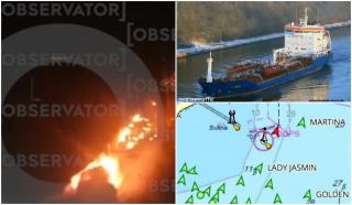 Filmul incidentului din Marea Neagră, unde o navă a fost lovită de drone &icirc;n apele Rom&acirc;niei. Reacția MApN