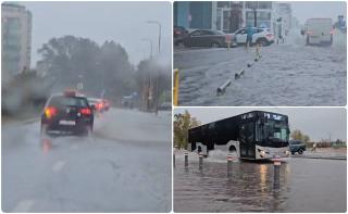 O ploaie de c&acirc;teva minute a transformat Constanţa &icirc;ntr-un mare lac. Fenomene meteo extreme &icirc;n Dobrogea