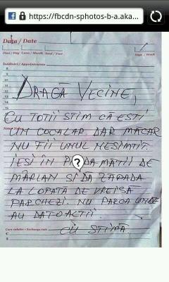 BILETUL care face furori pe internet! MESAJ către vecinul care nu a IEȘIT LA DESZĂPEZIRE