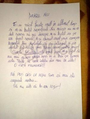 Scrisoare  de ADIO? Ce-i scrie IUBITA bărbatului nepăsător