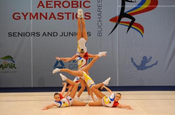 Baku 2015: România, medalie de argint la grup, în concursul de gimnastică aerobică