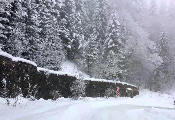 NINGE ca-n poveşti la munte, la peste 2.200 metri altitudine! Zăpadă de jumătate de metru în Bucegi (VIDEO)