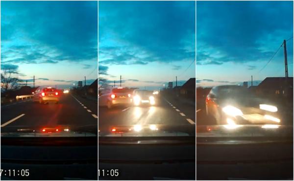 Înregistrarea video a groaznicului accident din Bistriţa, provocat de o şoferiţă. Camera de bord a surprins momentul impactului (Video)