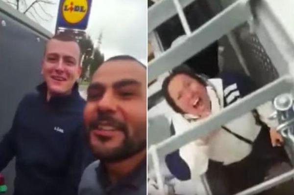 VIDEO ŞOCANT! Două femei de etnie romă, prinse ca "nişte animale sălbatice" într-un container, de trei angajaţi de la LIDL