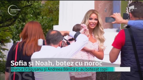 Sărbătoare în showbiz! Bianca Drăgușanu și Andreea Bănică și-au botezat copiii, în aceeași zi