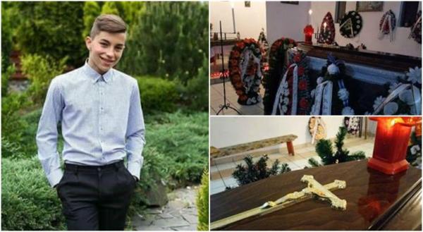 DURERE FĂRĂ MARGINI! Adrian, băiatul găsit mort în lacul din Ocna Şugatag, CONDUS PE ULTIMUL DRUM. "S-au scuturat toți trandafirii..." (GALERIE FOTO + VIDEO)
