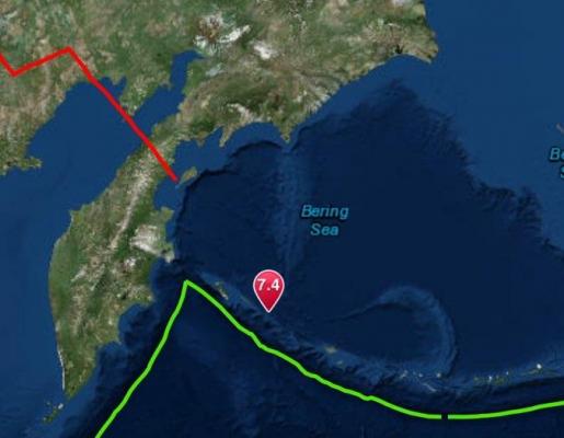 Cutremur violent de 7,8 în largul Mării Bering. A fost emisă ALERTĂ DE TSUNAMI