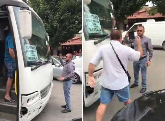 SCANDAL ÎN TRAFIC. Şeful Protecţiei Consumatorilor, agresat de călători după ce s-a pus în faţa unui autobuz - IMAGINI INCREDIBILE
