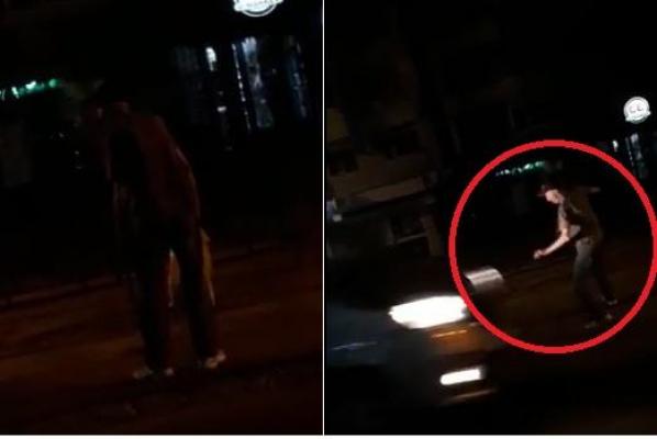 Gălățean FILMAT cum este SPULBERAT de o mașină. Martorul care îl filma observase că victima se comporta bizar (VIDEO +18)
