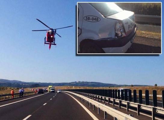 Poliţistul STRIVIT de un TIR pe autostradă a fost OPERAT, însă medicii sunt rezervaţi cu privire la şansele sale de supravieţuire!