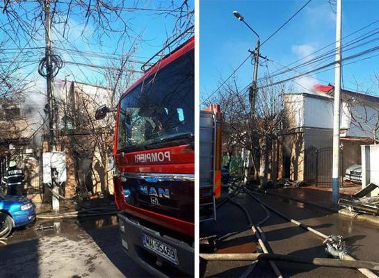 Explozie în Eforie Nord! O persoană a suferit arsuri grave după ce o butelie a explodat, iar casa a luat foc (Foto)