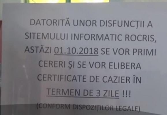 Problemele apărute la Sistemul informatic al Cazierului Judiciar Român, remediate