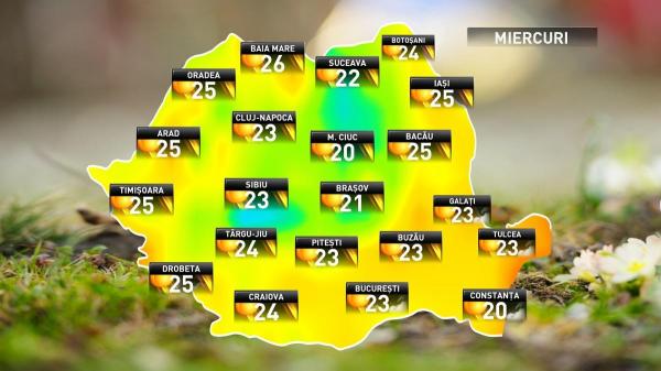 Prognoza meteo pentru miercuri, 17 octombrie