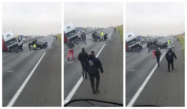 O fetiţă de 9 ani, salvată din maşina mamei ei de un şofer român de TIR, pe o autostradă din Franţa